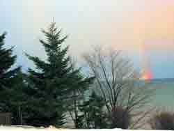 Lake with Brilliant Rainbow at Maple Court Cottages Port Dover Ontario Canada